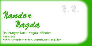 nandor magda business card